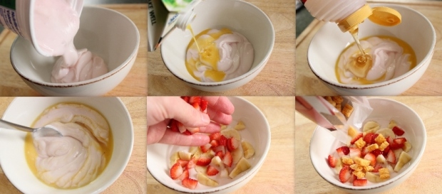 Strawberry Banana Yogurt Salad with Captain Crunch Croutons: How to Make