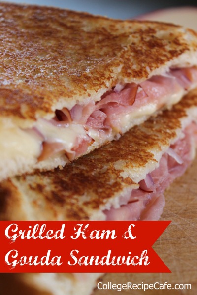 Grilled Ham and Gouda Sandwich - Simple low cost way to turn a grilled cheese into a gourmet sandwich!
