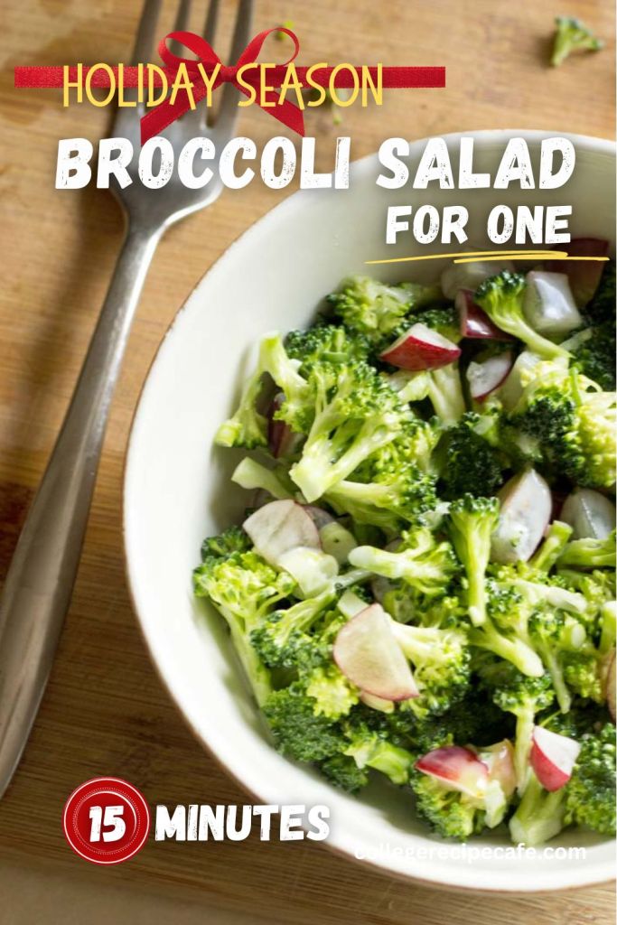 Holiday Season Broccoli Salad For One | 15 Minutes to Make